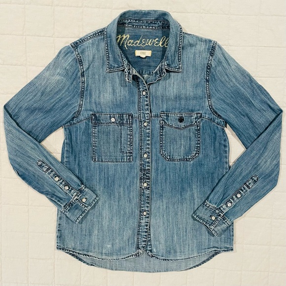 Madewell Tops - Madewell Denim Shirt Womens XS Chambray Cotton Button Down Boyfriend Western